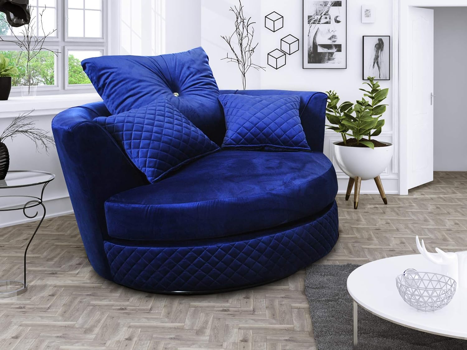 navy cuddle chair