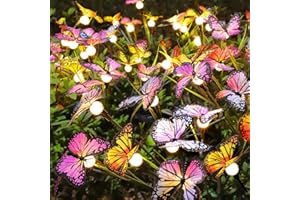 FunFanso Solar Garden Lights 4 Pack, Solar Butterfly Light Swaying in The Wind, Upgraded Larger Solar Panel，Solar Outdoor Lights for Yard Patio Pathway Christmas Decoration, Gifts for Mother's Day Mom
