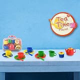Vinsani 15 Piece Colourful Plastic Tea Party Set for Kids 3+ with Case view 4