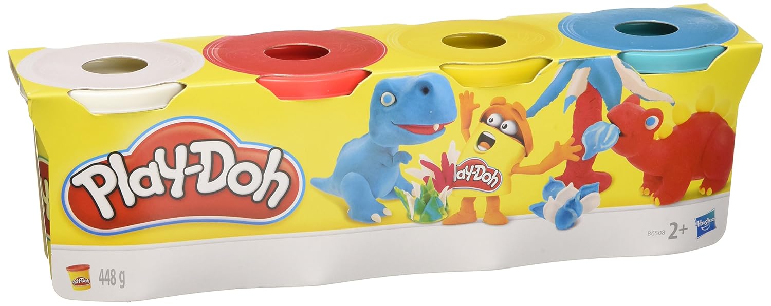 Hasbro Play Doh Pasta da modellare confezione da 4 pezzi di colori assortiti Amazon Giochi e giocattoli