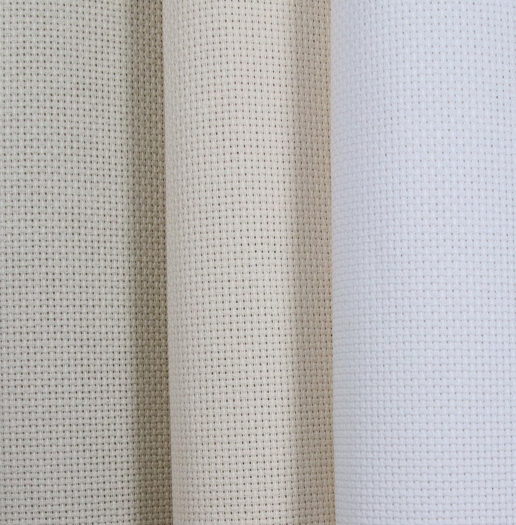 Photo 1 of KCS 3 pc of 15" x 18"(38cmx45cm) Counted Cross Stitch Cotton Aida Cloth Needlework Rolled Fabric Box,16CT,Pearl Grey+White+Ecru