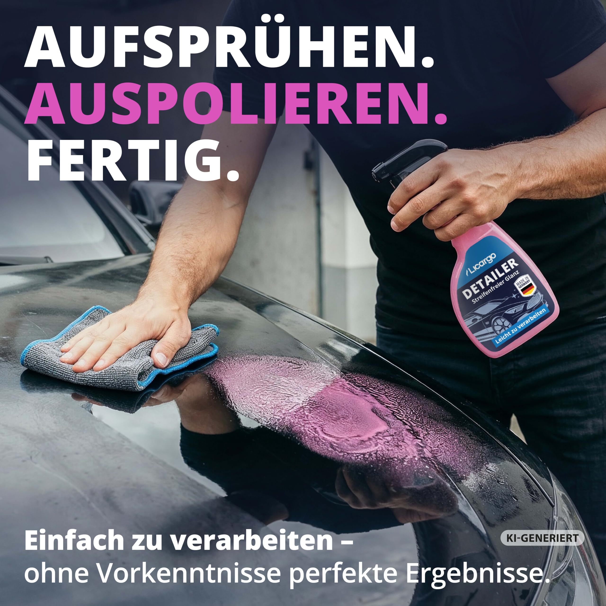 LICARGO Detailer Auto (500ml) – Quick Detailer mit Tiefenglanz & Abperleffekt, Auto Sprühversiegelung zur Lackpflege aussen, Lackreiniger für alle Oberflächen, Versiegelungsspray & Abperlschutz 6