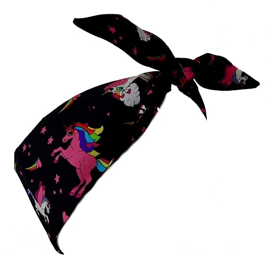 Vintage Rainbow Unicorn Star Head Scarf With Wire Not