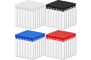 Flutesan 200 Pcs Clear Plastic Test Tubes 16 x 100 mm(10 ml) Test Tubes with Caps for Scientific Experiments,Halloween, Christmas, Scientific Themed Birthday Party Supplies, Candy Storage(Multicolor)