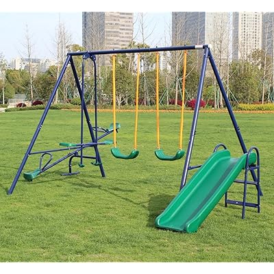 Buy KLB Sport Metal Swing Set with Slide Online Kuwait Ubuy