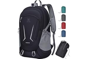 MIYCOO Backpack - Ultra Lightweight Packable Backpack for Travel Camping Sports, 45L Hiking Back Pack Waterproof Foldable Fans Daypack for Men Women Black