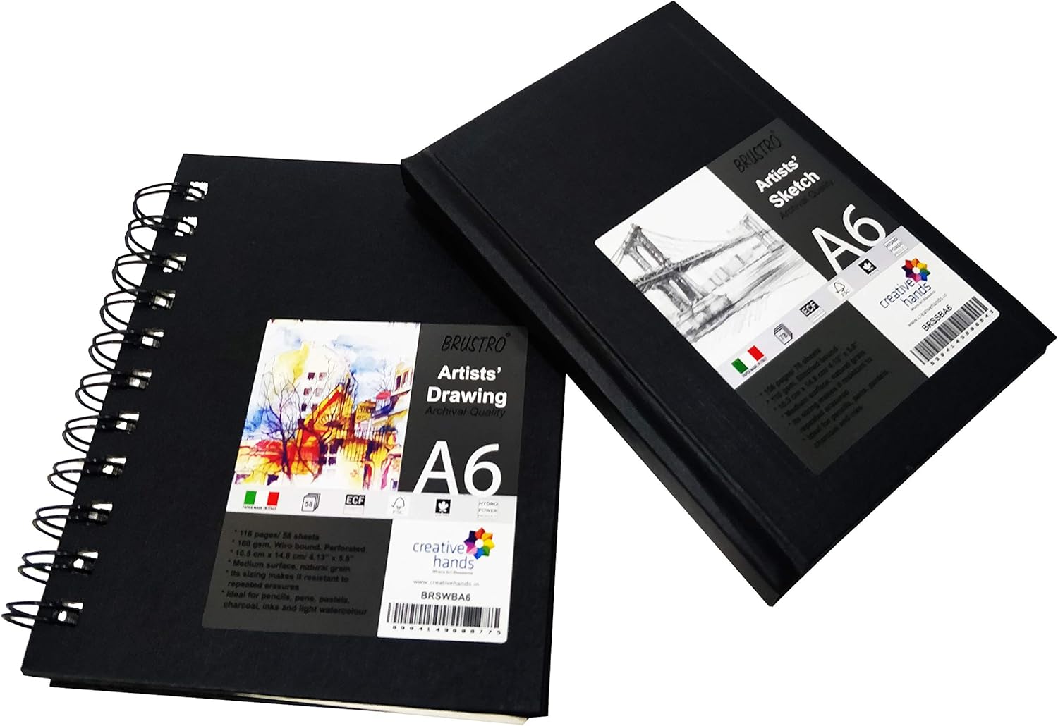 Brustro Artists Sketch Book A6 Size Stitched Bound 156 Pages 110 GSM