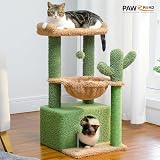 PAWZ Road Cactus Cat Tree 79cm Indoor Cat Tower Green with Condo Hammock view 7