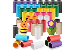 Henoyso 100 Packs Cardboard Tubes for Craft 1.57 x 3.74 Inches DIY Empty Toilet Paper Rolls Craft Cardboard Paper Round Tubes Christmas Gift School Classroom Art Supplies for Kid (10 Colors)