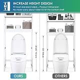 SMIBUY Bamboo Over-The-Toilet Storage Shelf 3-Tier White Freestanding view 5