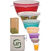 unwasted Silicone Stretch Lids- Set of 7 Incl. Exclusive XL Size- Reusable & Versatile Silicon Covers- Fits Any…