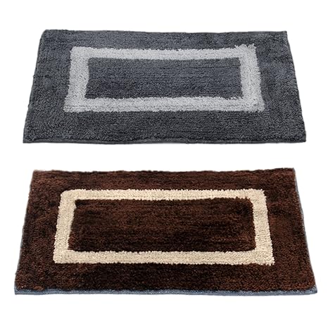 Story@Home Handicraft Style Eco Series 2 Piece Cotton Blend Door Mat Set - 40 x 60 cm or