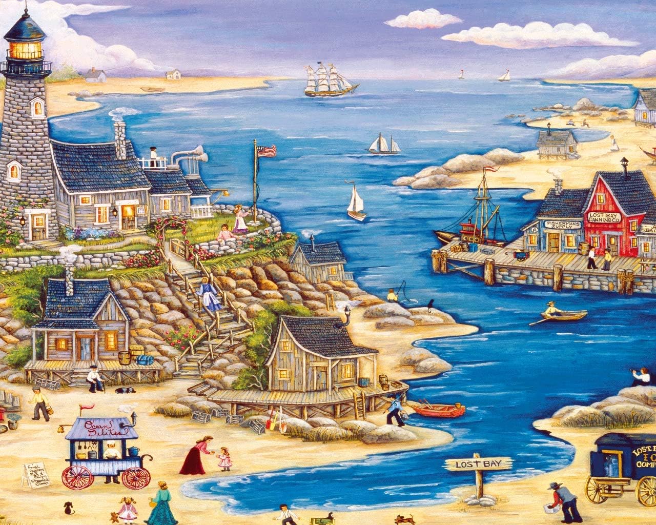 Hrayipt Sailing Harbour Puzzle 1000 Piece Jigsaw Puzzles for Adults Kids Large Puzzle Game Toys Gift