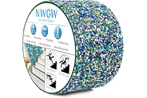 NWGW Waterproof Tape for Pools, 4" x15FT Heavy Duty Anti Slip Stair Treads Outdoor Tape Non-Slip Rubber Grip Tape Shower Strips Slip Resistant Tape Traction Tape for Stairs Showers Bathroom Trails