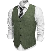 COOFANDY Men's Casual Business Vests Lightweight Waistcoat Slim Fit Suit Vest