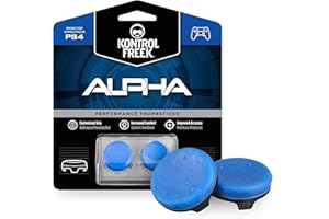 KontrolFreek Alpha for PlayStation 4 (PS4) and PlayStation 5 (PS5) | Performance Thumbsticks | 2 Low-Rise Concave | Blue