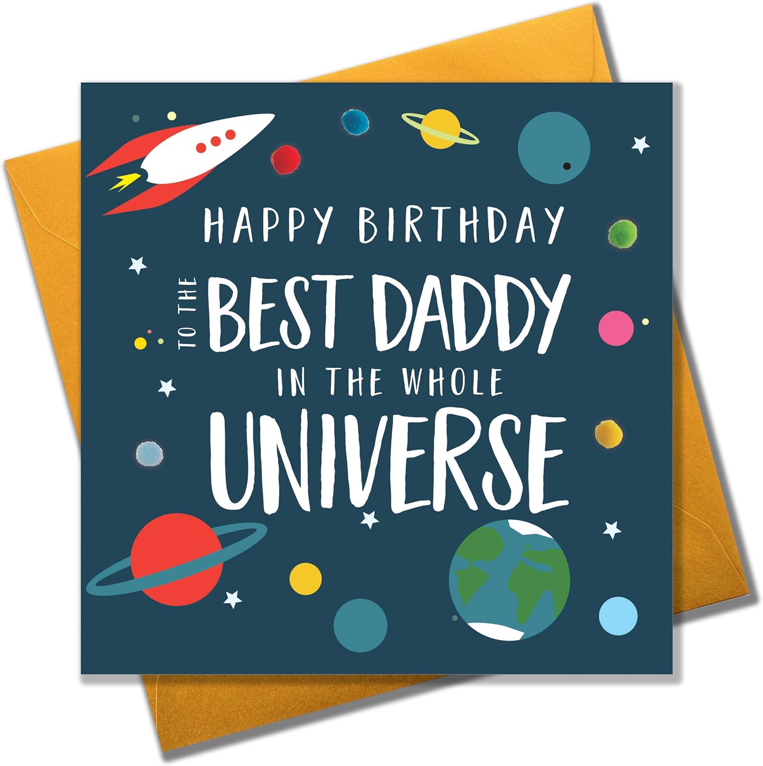 Happy Birthday To The Best Daddy Pom Pomhappy Birthday To The Best Daddy In Tutta L Universo Biglietto D  Auguri Biglietti E Cartoncini Urban-Earth.co.uk