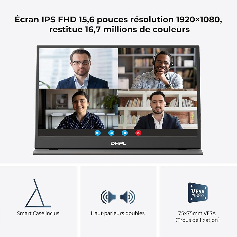 15,6" Écran Portable IPS HDR FHD 1080P 60Hz – Second Écran pour laptop PC