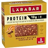Larabar Peanut Butter Chocolate Protein Bars, 5 ct, 7.95 oz | 12G Protein, Gluten-Free, Plant Based, Vegan, Non-GMO Verified, Roasted Peanuts, No Artificial Preservatives