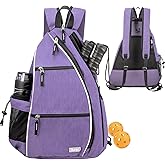 Sucipi Pickleball Bag - Men's & Women's Pickleball Backpack, Adjustable Sling Bag w/Fence Hook/Large Capacity/Safety Pocket