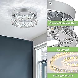 HOPGGIE Mini Crystal Chandelier LED Ceiling Light