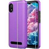 Aulzaju Phone Case for Cloud Mobile Stratus C8 with Screen Protector Purple | Cloud Stratus C8 Case Slim Dual Layer Silicone Shockproof Rugged Corner Military Grade Protection Heavy Duty Design Purple