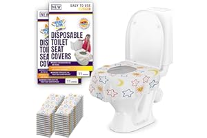 Toilet Seat Covers Disposable Value Pack - 22 Large Waterproof Potty Covers for Toddlers, Kids, and Adults by Mighty Clean Baby - 2 Packs of 11 Covers