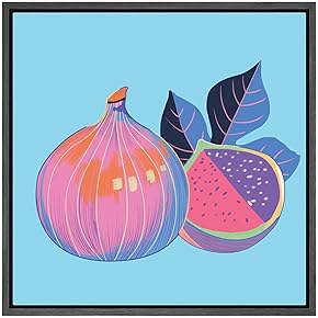 SIGNWIN Framed Canvas Wall Art Pink and Purple...