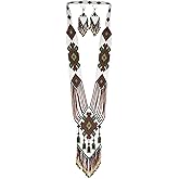 buybeaded Handmade Native American Style Tribal ethnic Seed Bead Beaded Layered Medallion Necklace 4