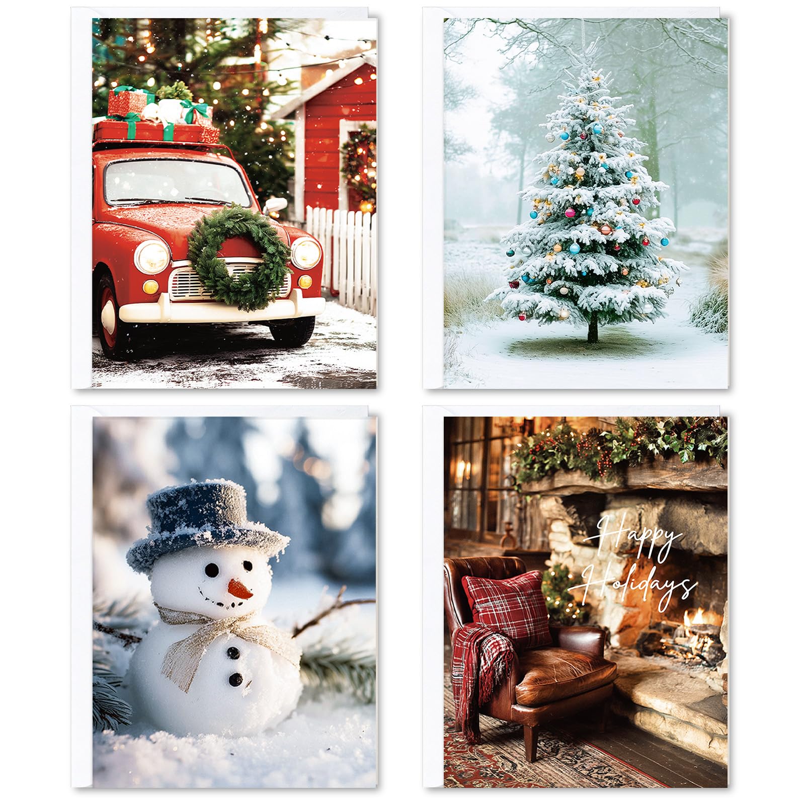 Photo 1 of **MISSING PIECES*** Christmas Cards- Boxed Christmas Cards with Envelopes & Stickers- Holiday Bulk Greeting and New Years Card Assortment- Set of 20- Perfect to Send Warm Holiday Wishes to Friends and Family- 5" x 7"