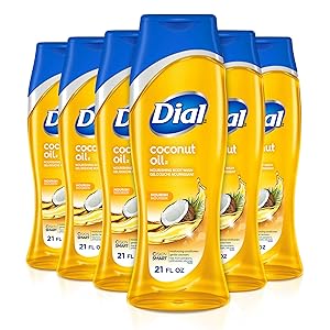 Dial Body Wash, Coconut Oil, 21 Fluid Ounces (Pack of 6)