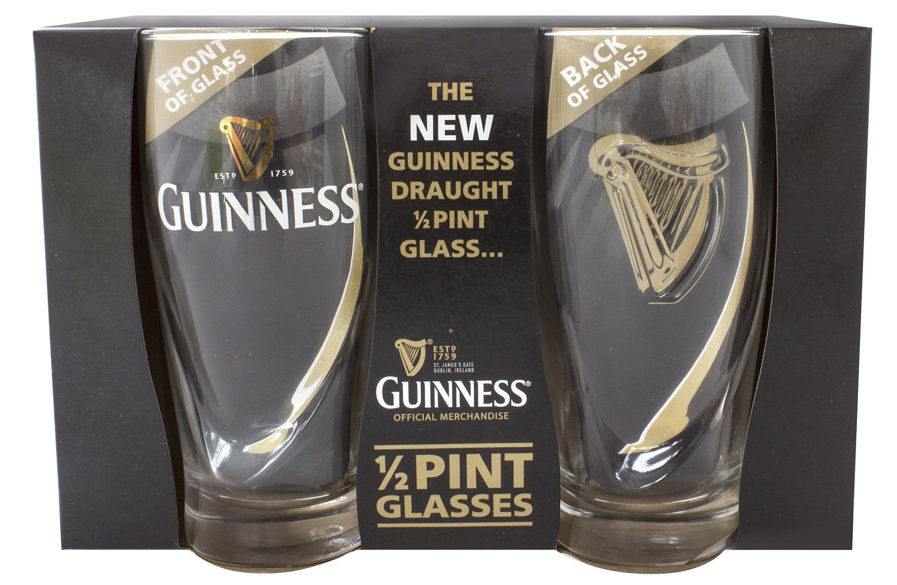 Guinness, set of 2 glasses, half pints