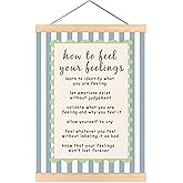 ROXMART Mental Health Feelings Poster Hanger Frame, Therapy Office Wall Decor, Emotion Perception Mental Health Wall Art Prints Decor for Kids Room Classroom Counselor Office, 12x16 Inch