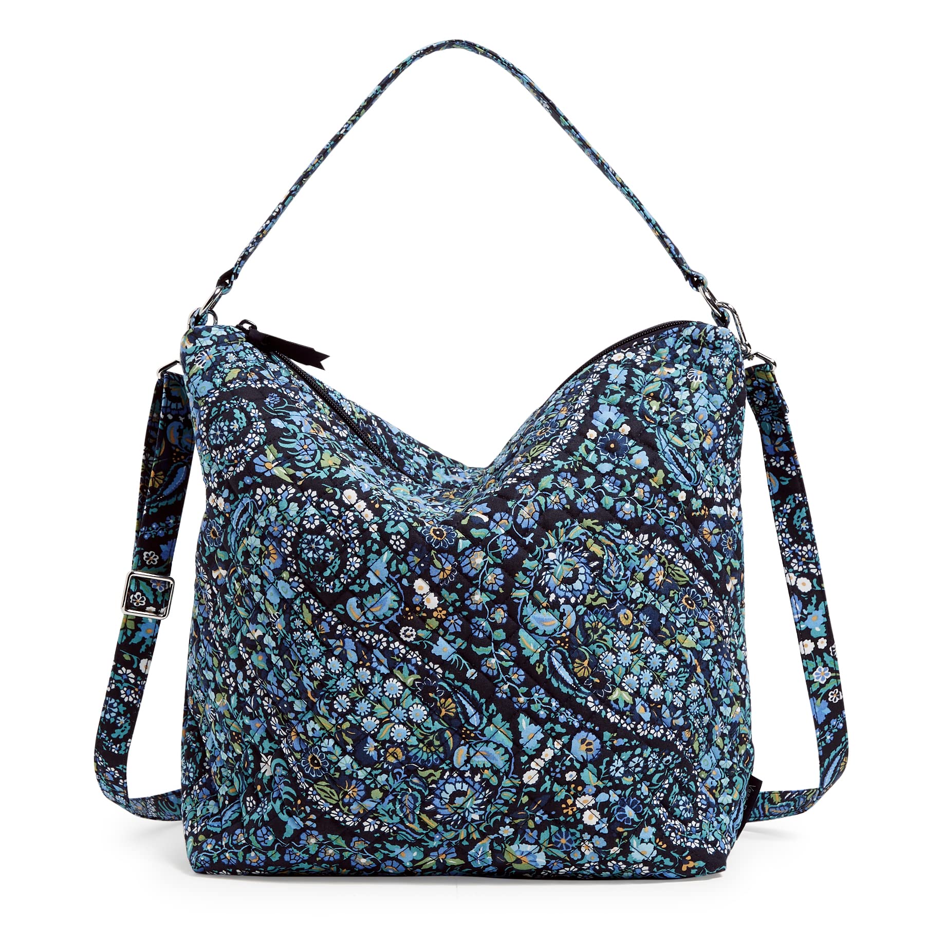 Vera Bradley Women’s Cotton Oversized Hobo Shoulder Bag, Dreamer Paisley – Recycled Cotton, One Size