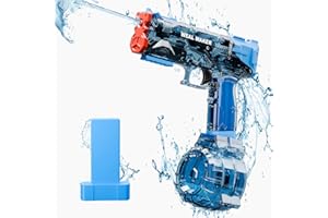 Yivsen Strongest Electric Water Gun Pistol with 400 Ammos, Transparent Automatic Squirt Guns High Powered IP67 Waterproof, Classic Continuous Water Blaster Summer Pool Toys for Kids/Aldults