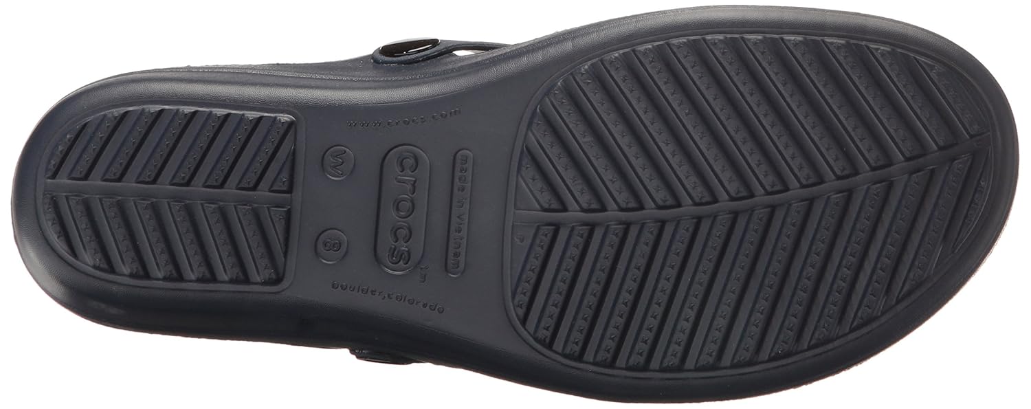 crocs women's sanrah embellished wedge flip fashion sandals