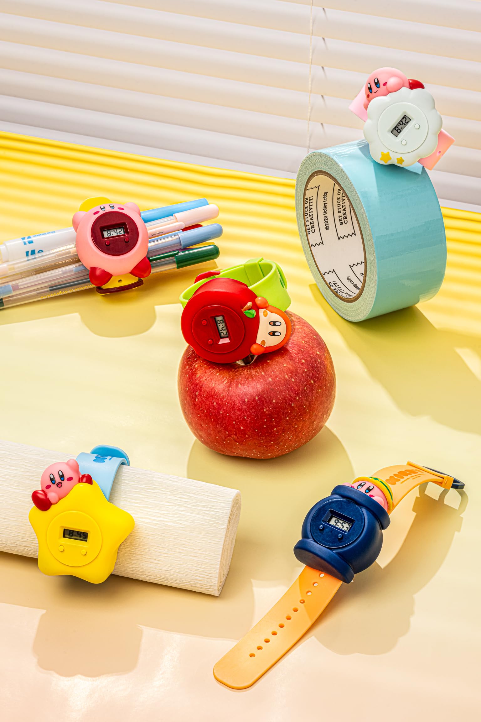 Kirby Digital Wrist Watch Blind Box - 1 of 5 Different Colorful, Fun and Exciting Designs with LCD Display - Authentic Japanese Design
