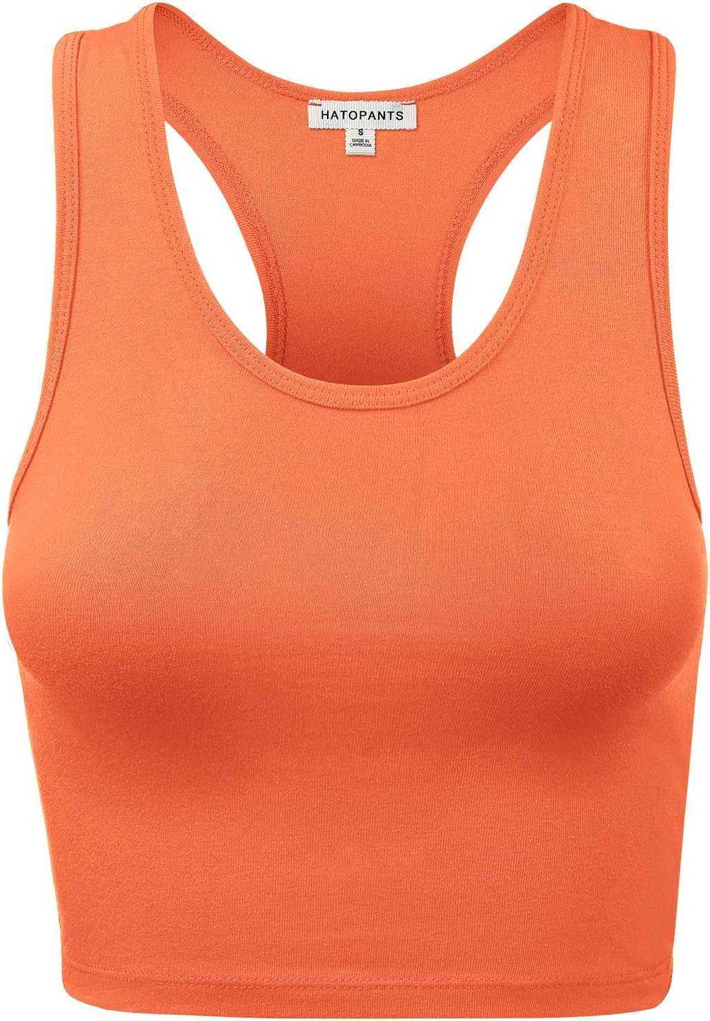 HATOPANTS Women's Cotton Racerback Basic Crop Tank Tops