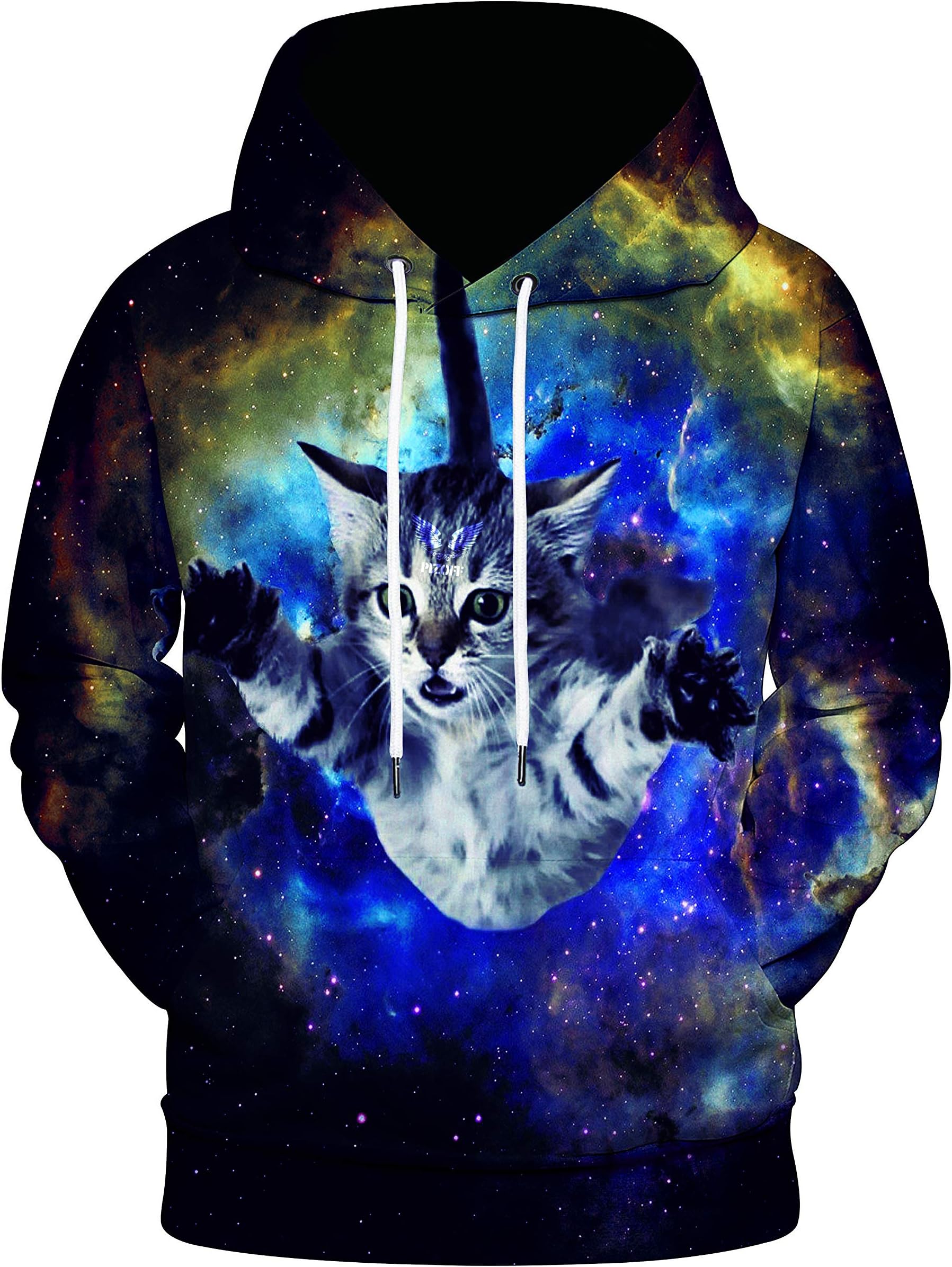 PIZOFF Unisex Casual Long Sleeve Funny Print Hoodie T-Shirt