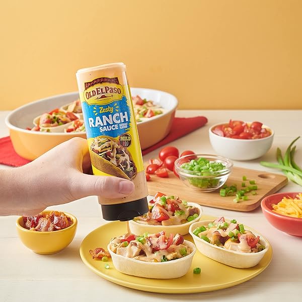 OLD EL PASO TACO SAUCE, ZESTY RANCH SAUCE, SQUEEZE BOTTLE, 9 OZ.
