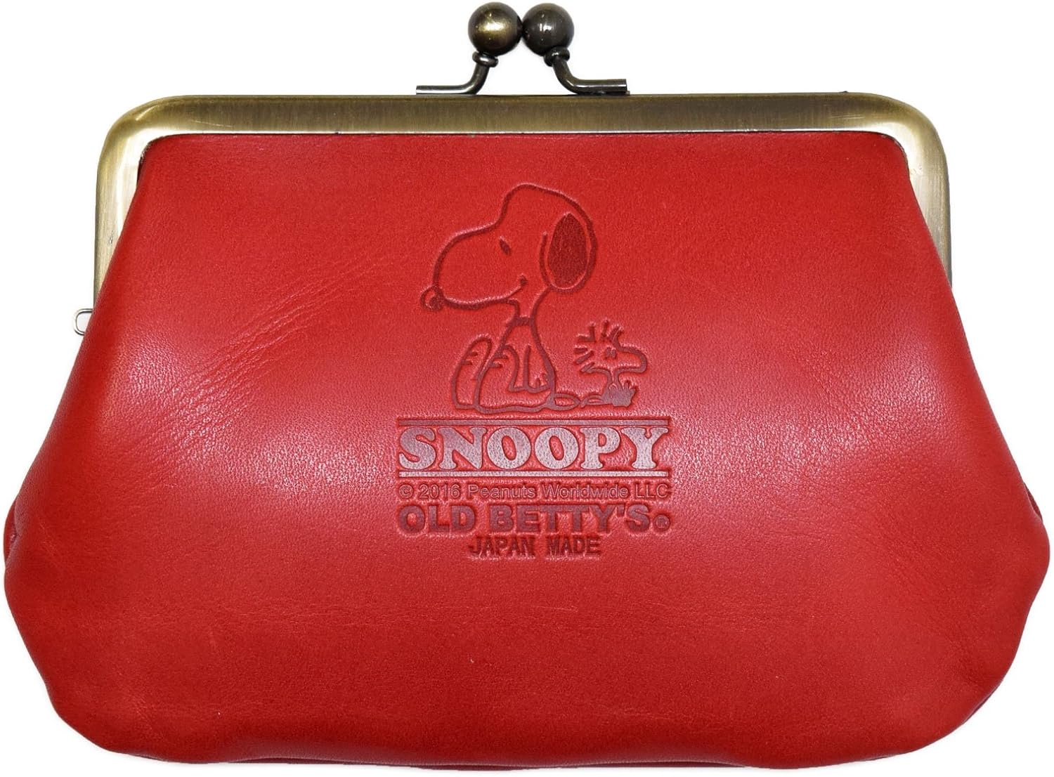 スヌーピー Snoopy がま口 革 財布 ポーチ コインケース 小銭入れ レッドブラウン Snoopy スヌーピー 小銭入れ Amazon
