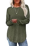 Saloogoe Womens Long Sleeve Tops Casual Pullover
