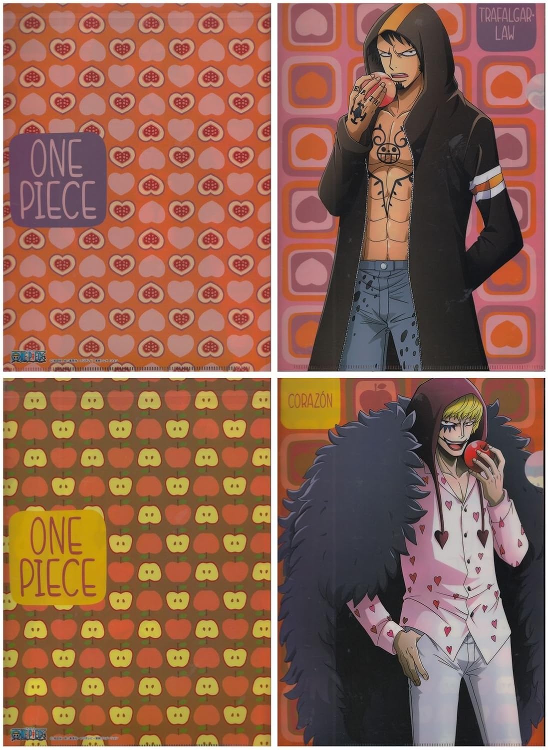 Amazon Onepiece ワンピース クリアファイルセット 2枚組 漢たちと果実 D トラファルガー ロー コラソン アニメ 萌えグッズ 通販