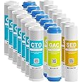 Max Water 5 Micron Replacement 10 x 2.5 inch Filter Cartridge Set For Standard RO | Reverse Osmosis Water Filter Systems - PP Sediment, GAC & CTO | Compatible with AP110, WHKF-GD05, WHKF-WHWC, GAC-10