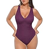 FeelinGirl Shapewear Bodysuit for Women Lace Body Suit Body Shaper Thong V Neck Tummy Control