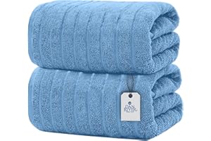 DAN RIVER Bath Sheets Set of 2 – 550 GSM Ultra Super Soft & Highly Absorbent Sheets with Speed Breaker Design – 100% Cotton Large Bath Towels for Home, Hotel, Spa – 35”x70” in Medium Blue