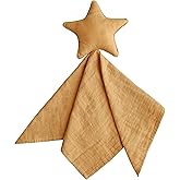 mushie Star Security Blanket | Baby Lovey | 100% Organic Muslin Cotton (Fall Yellow)