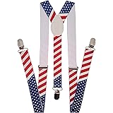 Navisima Adjustable Elastic Y Back Style Unisex Suspenders for Men and Women With Strong Metal Clips