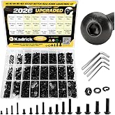 2280PCS M2M3M4M5 Metric Hex Socket Button Head Screws Assortment Kit | M2-0.4,M3-0.5,M4-0.7,M5-0.8mm Screw Nut &amp; Washers Set, Metric Bolt Kit for 3D Print,Grade 10.9, 4/6/8/12/16/20 mm