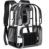 PAMANO Clear Backpack Heavy Duty Transparent See Through Bag for College Work Travel Security,Black